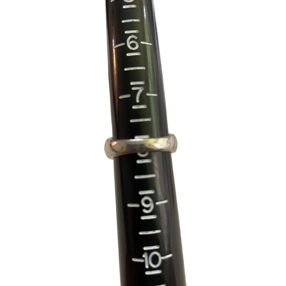 Silver Tone Ring With Blue Inlay Size 8 - Picture 5 of 5